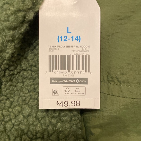 NWT Time and Tru Green Jacket - Picture 2 of 9